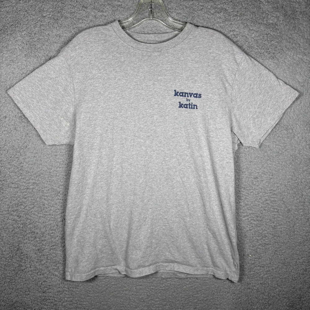 Katin Mens Kanvas Custom Surf Trunks Graphic T-Shirt Gray Large Organic Cotton